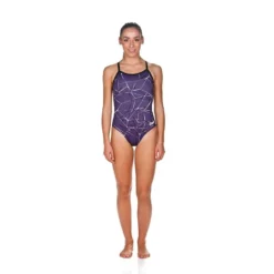 Arena Water One Piece Light Drop Back -Speedo Shop 001381 purple black front