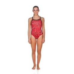 Arena Water One Piece Light Drop Back -Speedo Shop 001381 red black front