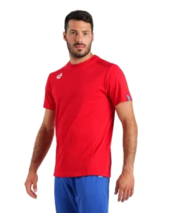 Arena Team Solid Panel Cotton T-Shirt -Speedo Shop 004899 400 team t shirt panel 001 o 3 2 1
