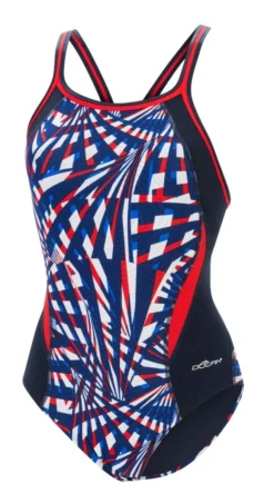 Dolfin Women's Print Color Block DBX Back One Piece 21 Dolfin Women's Print Color Block DBX Back One Piece -Speedo Shop 5m00 b41d front