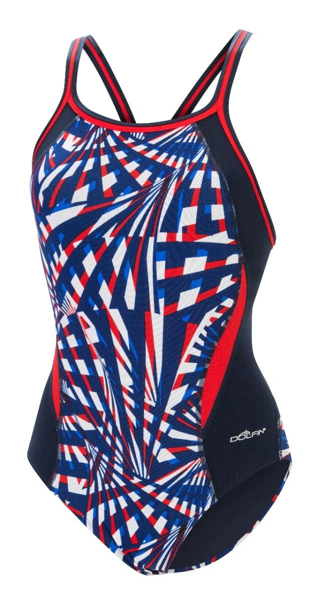 Dolfin Women's Print Color Block DBX Back One Piece 7 Dolfin Women's Print Color Block DBX Back One Piece - Image 7