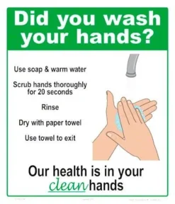 Hand Washing Plastic Sign