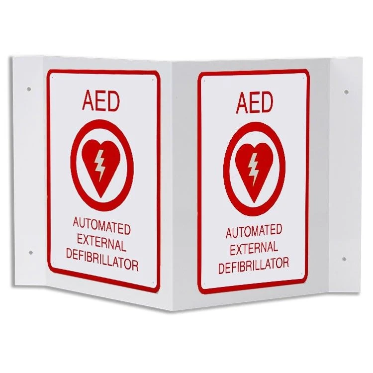 AED V-Shaped Wall Sign 1 AED V-Shaped Wall Sign