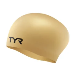 TYR Long Hair Wrinkle-free Swim Cap -Speedo Shop lcsl gold