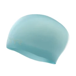 TYR Long Hair Wrinkle-free Swim Cap -Speedo Shop lcsl light blue