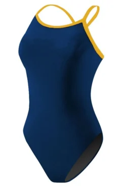 RISE Solid Poly Color Trim H-Back -Speedo Shop lgs64 front navy gold 1