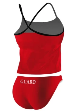 RISE Guard Poly 2-Piece Color Trim Tankini -Speedo Shop lgs79gu back red black
